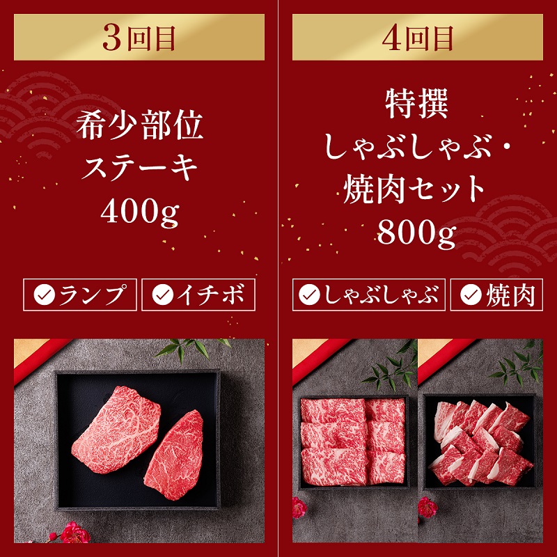 【和牛セレブ】 神戸牛 定期便 「エコノミークラス」（定期便4回） 牛肉 肉 神戸ビーフ 神戸肉