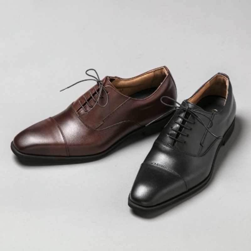 CELAND 牛革ラクチン軽量ビジネスシューズ 紐タイプ 紳士靴 (ストレートチップ）ダークブラウン CE1201 27.0cm