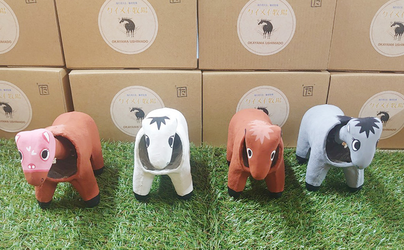 張子の馬 トントントントロ＆グラマー 4頭 セット 馬 うま 置物 インテリア 張子 張り子 干支 手造り オリジナル