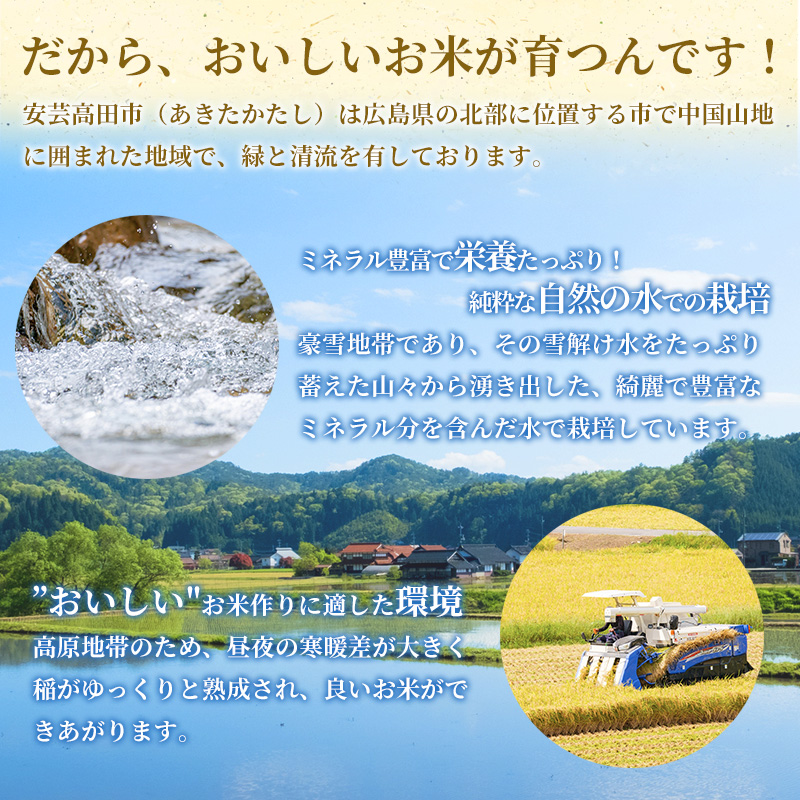 米 【定期便4ヶ月】令和5年 広島県安芸高田市産 こしひかり 真空パック 10kg（5kg×2袋）