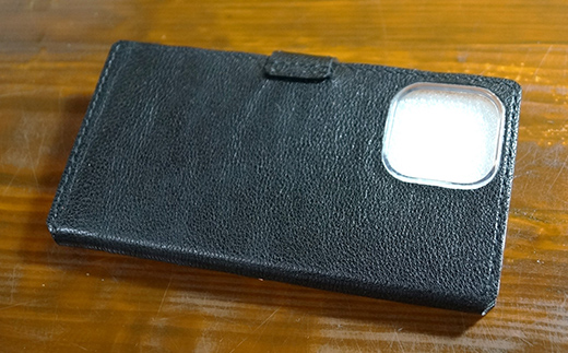 本革製手帳型iPhoneカバー iPhone13ProMax用 ＜ダークブラウン＞ 国産牛ヌメ革 ハンドメイド スマホ 手帳型 カバー iPhone iPhone13ProMax 本革 レザー 革製品 ダークブラウン F6L-341 ダークブラウン