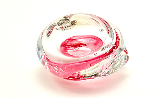 ＜ガラス作家 池本美和＞游水 ゆうすい ＜濃ピンク×薄ピンク＞ 硝子 ガラス 一輪挿し ペン立て 池本美和 贈り物 ギフト F6L-441 濃ピンク×薄ピンク