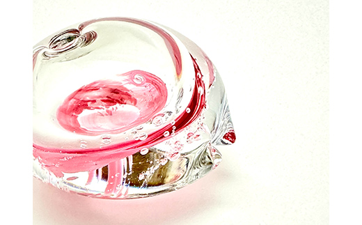 ＜ガラス作家 池本美和＞游水 ゆうすい ＜濃ピンク×薄ピンク＞ 硝子 ガラス 一輪挿し ペン立て 池本美和 贈り物 ギフト F6L-441 濃ピンク×薄ピンク