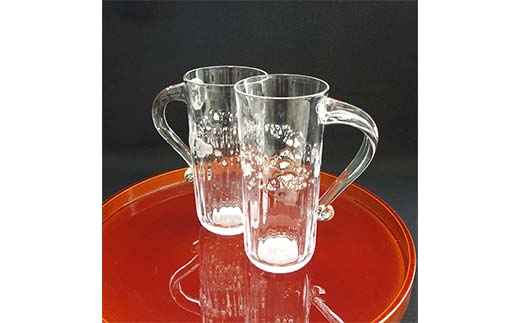 ＜ガラス作家 池本美和＞ペアジョッキ「煌めき」 吹きガラス 硝子 ガラス ジョッキ 池本美和 贈り物 ギフト F6L-470 ペアジョッキ