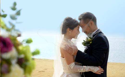 やけの海岸フォトウエディング 記念日 食事券 2名 夕日百選 ウェディング タキシード ドレス 写真 撮影 F6L-606