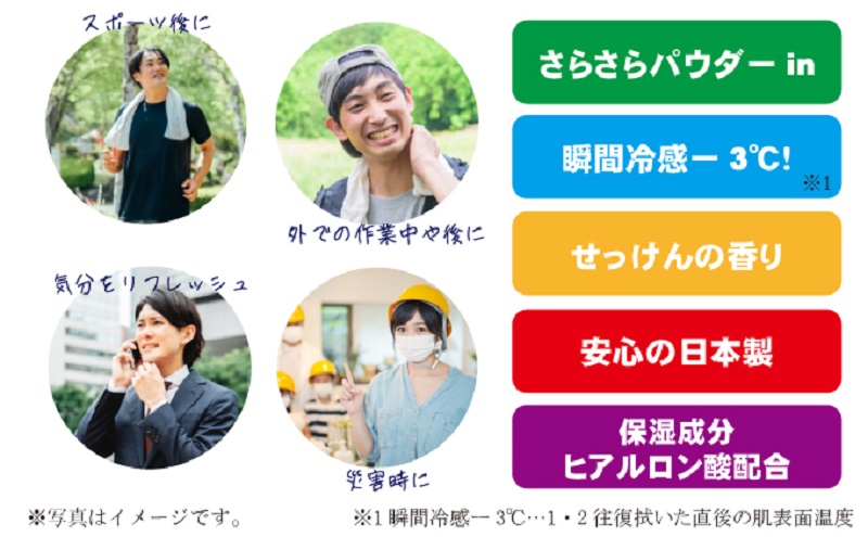 ボディシート【パウダーin、瞬間冷感】リフレッシングシート30枚入り クリスタルバブル　15個セット（450枚） 汗ふき 汗とり さらさら 爽快 ボディ シート