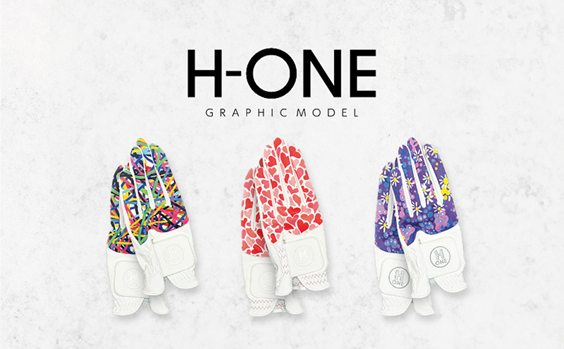 ゴルフ用手袋(レディース両手用)H-ONE Graphic (エイチ-ワン グラフィック) M/ペンキ