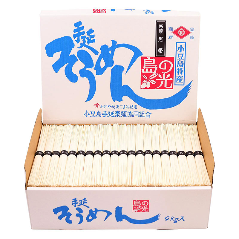小豆島手延素麺 島の光  特級品黒帯 4kg 紙箱(50g×80束)