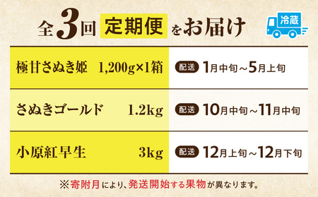 季節の恵み3回定期便C | 果物 フルーツ 青果 青果物 デザート スイーツ 果実 旬 季節 旬の果物 季節の果物 生鮮食品 生鮮 贈答 贈り物 ギフト プレゼント おすそ分け お祝い 内祝い ご褒美 人気 グルメ お取り寄せ 特産品 特産 国産 香川県 三木町 |_mk165-t018