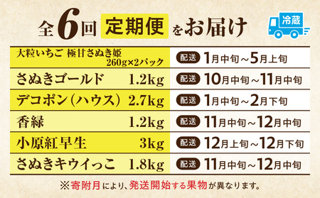 季節の恵み6回定期便B | 果物 フルーツ 青果物 デザート スイーツ 果実 果肉 旬 季節 旬の果物 季節の果物 生鮮食品 生鮮 贈答 贈り物 ギフト プレゼント おすそ分け お祝い 内祝い ご褒美 人気 グルメ お取り寄せ 特産品 特産 国産 香川県 三木町 |_mk165-t050