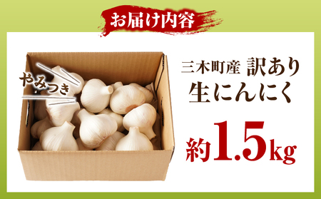 三木町産訳あり生にんにく 約1.5kg | にんにく 生にんにく ニンニク 訳あり 訳あり返礼品 訳あり品 野菜 新鮮 生野菜 香り豊か 栄養価が高い 肉厚 生 料理  スタミナ料理 家庭用 自宅用 香川県 三木町 |_mk006-044