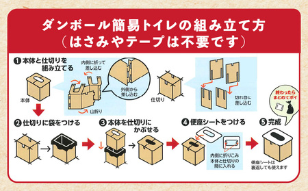 水がなくても使える段ボール簡易トイレ | 防災 防災グッズ 災害対策 介護 水不要 道具不要 簡単 アウトドア 組み立て 簡易トイレ 段ボール トイレ コンパクト 香川県 三木町 |_mk015-006