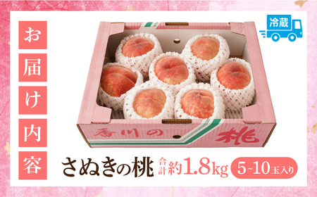 さぬきの桃　約1.8kg(5～10玉入り)　（さぬき市共通返礼品） | もも モモ 桃 果物 フルーツ さぬきの桃 香川県 三木町 青果物 デザート 旬 国産 おすすめ |_mk006-035