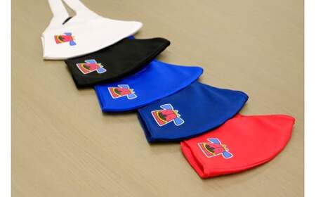 スポーツマスク（獅子キャラクター「舞ちゃん」プリント入り）紳士用ホワイト×2枚＋紳士用ブルー1枚セット| 紳士用 スポーツ スポーツマスク ホワイト ブルー 速乾性 消臭機能付き 舞ちゃん 日本製 ギフト 職人 手作り 香川県 伸縮素材 国内 国産 レガン |_mk020-042