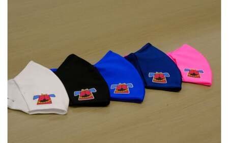 スポーツマスク（獅子キャラクター「舞ちゃん」プリント入り）婦人用ホワイト×2枚＋婦人用ネイビー×1枚セット| 婦人用 スポーツ スポーツマスク ホワイト ネイビー 速乾性 消臭機能付き 日本製 ギフト 職人 手作り 香川県 伸縮素材 国内 国産 レガン |_mk020-045