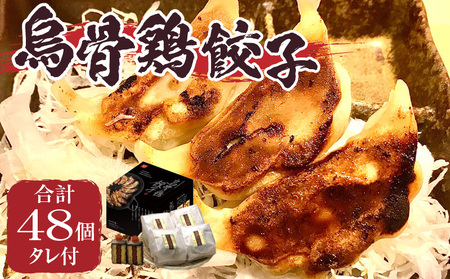 ｢福一｣烏骨鶏餃子48個（タレ付）|餃子 ぎょうざ ギョウザ 烏骨鶏 タレ付き 冷凍 医食同源 香川県 三木町|_mk043-001