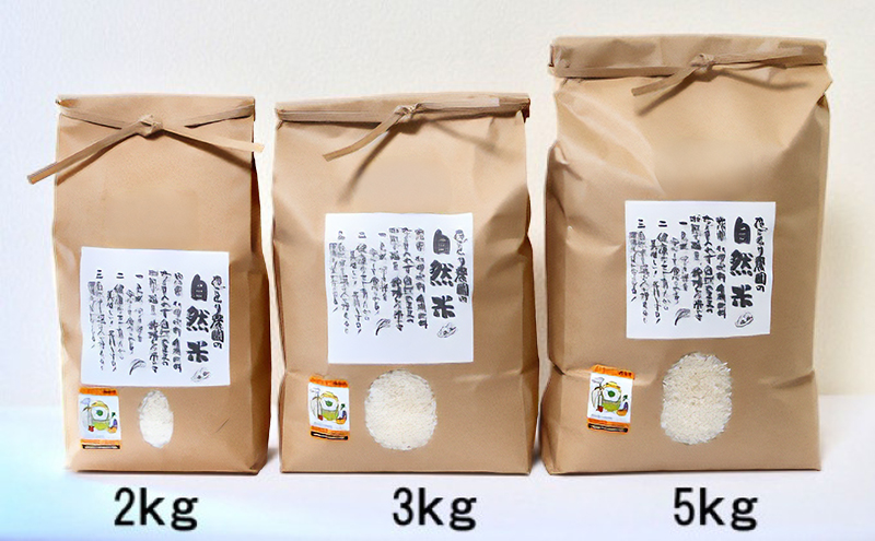 定期便 3ヶ月 米 たごもり農園の自然米 ヒノヒカリ 玄米 5kg お米 3回