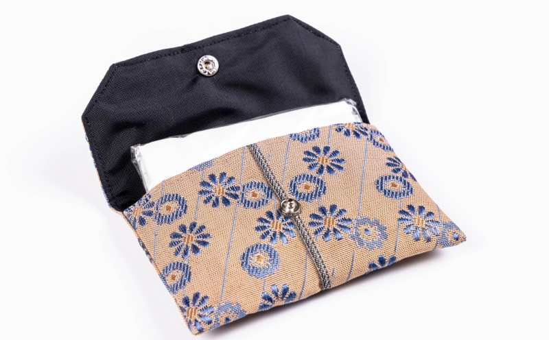 畳縁使用!! マルチケース大・小Dセット(花柄:ベージュ色)