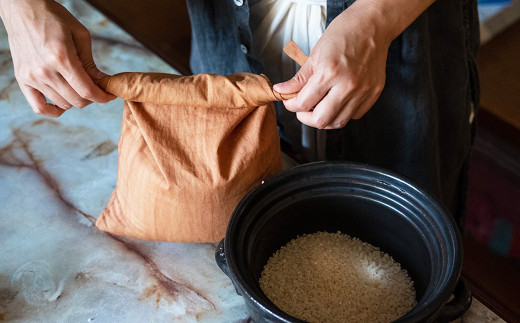 柿渋染 米袋 4kg用 縦約40cm×横約23cm