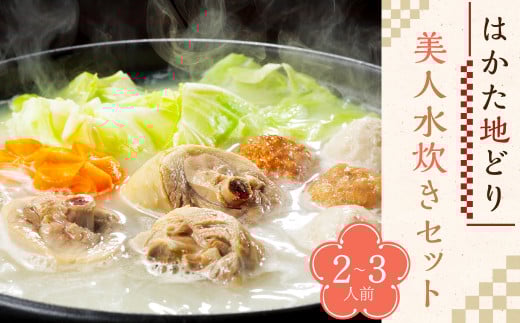はかた地どり 美人水炊き セット ( 2-3人前 ) 総重量1130g
