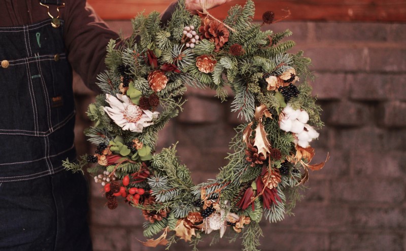 リース 森の薫りのクリスマスリース Mサイズ インテリア