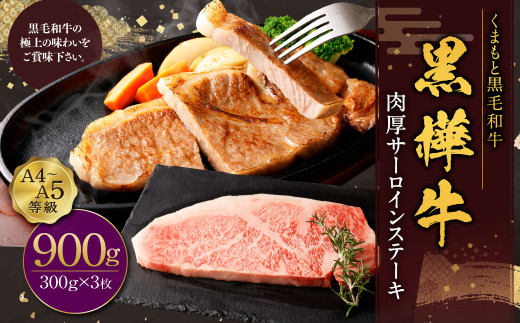 黒樺牛 肉厚サーロインステーキ 計約900g（約300g×3パック）