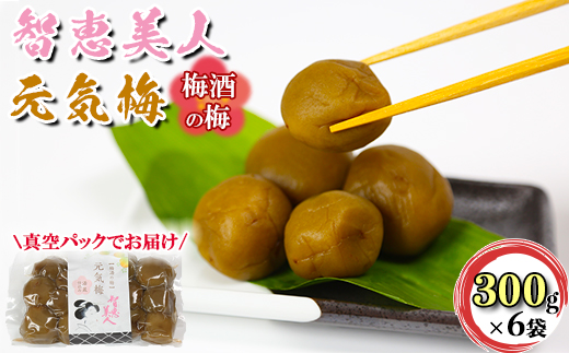 智恵美人 元気梅 （梅酒の梅） 300g×6袋セット【中野酒造】 ＜110-024_6＞