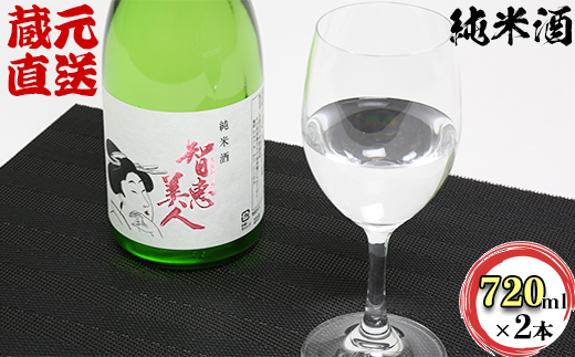 【日付指定可】智恵美人純米酒 720ml×2本セット【中野酒造】 ＜110-011＞