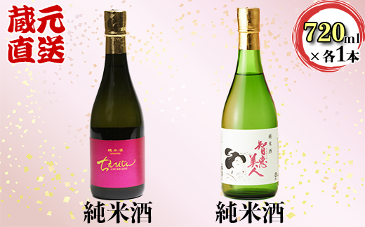 【日付指定可】ちえびじん純米酒+智恵美人純米酒 飲み比べセット【中野酒造】 ＜110-017＞