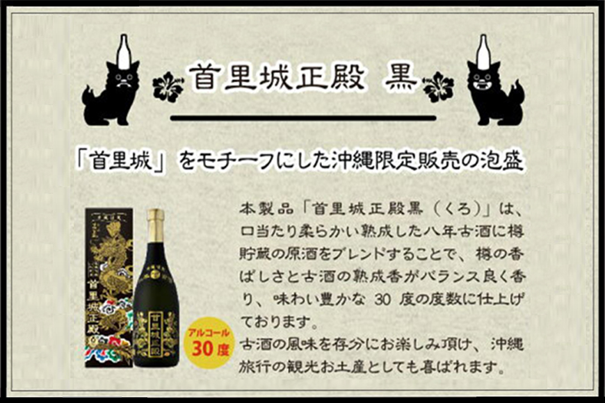 【首里城再建】まさひろ酒造「首里城正殿」黒（八年古酒720ml）
