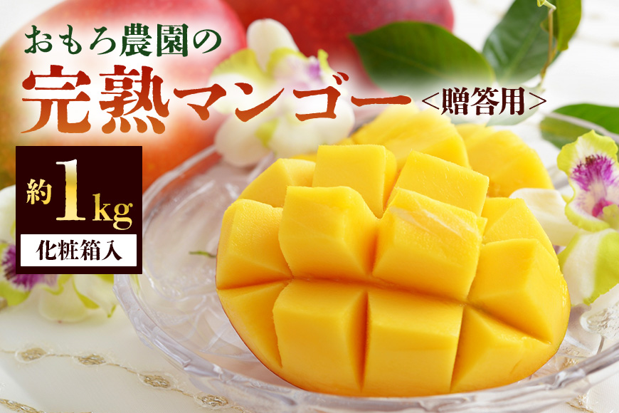 2025年発送「おもろ農園の完熟マンゴー」贈答用約1kg（化粧箱入り）